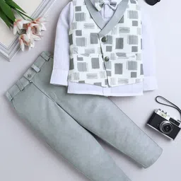 FOURFOLDS Boys Printed Four-Piece Suits-image-86