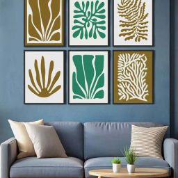 999Store Multicolor Canvas Minimalist Botanical Painting - Set of 6-61