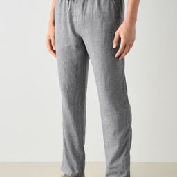 NEXT Men Linen-Cotton Textured Trousers-image-23
