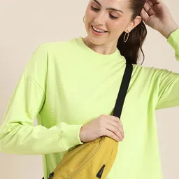 HERE&NOW Solid Full Sleeves Round Neck Sweatshirt-image-95