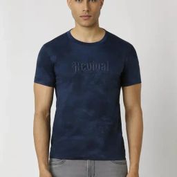 Van Heusen Navy Slim Fit Printed T-Shirt-image-88