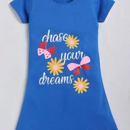 Todd N Teen Kids Royal Blue Printed Nighty-image-77