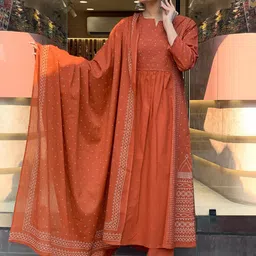 KALINI Women Ethnic Motifs Printed Regular Kurta with Palazzos & With Dupatta image 5