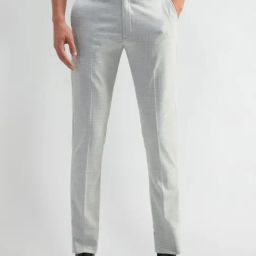 Arrow New York Light Grey Slim Fit Checks Trousers-image-97