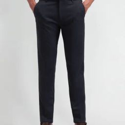 Arrow New York Navy Slim Fit Texture Trousers-picture-10