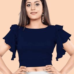 DressBerryWomen Flutter Sleeve Ruffles Crop Top-14