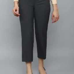 Allen Solly Black Textured Pattern Trousers-image-6