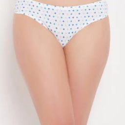 Clovia White Printed Thongs Panty-image-68
