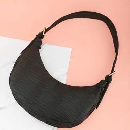 Gaurapakhi Black Medium Textured Hobo Bag-47