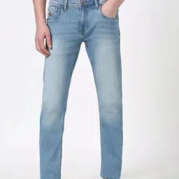 Peter England Blue Cotton Skinny Fit Faded Jeans-picture-23