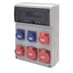 Cape Electric Angled Socket Distribution Board 16 Modules 5x32 & 1x32 Amp IP67, 3952 54 16 00 IP67 A-picture-34