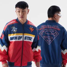 The Souled Store Superman: Kal-El Multicolor Loose Fit Graphic Print Bomber Jacket-picture-11