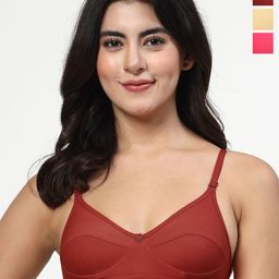 LILYanpas Women Pack Of 3 Solid Full Coverage Non Padded Non Wired Everyday Bra-picture-19