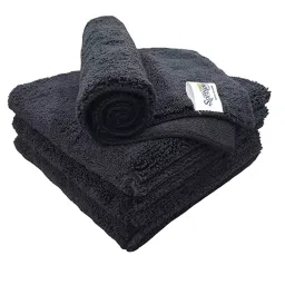 Softspun 40x40 cm 380 GSM Black Microfiber Cloth Pack of 4 Pcs-image-19