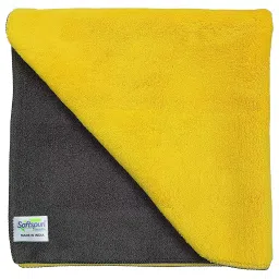 Softspun 40x60 Cm 900 GSM Yellow, Black Microfiber Cloth Pack of 1 Pc-image-15