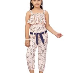 Aarika Kids Peach Printed Jumpsuit with belt-image-73