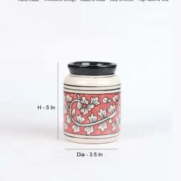 VarEesha Red Ceramic Jar Shaped Vases (0.5 L) - Set of 2 image 5