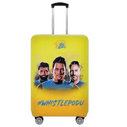 Nasher Miles xChennai Super Kings(CSK)Polyester Yellow WhistlePodu 65cm|24 Inch Medium Luggage Cover-image-30