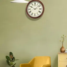 SEIKO unique brown plastic wall clock with sweep movement-image-52