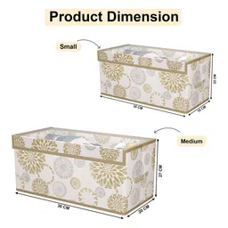 Kuber Industries White & Mustard 2 Pieces Drawer Organiser With Lid image 3