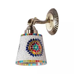 Fos Lighting Traditional Wall Sconce Light with Star Pattern Multicolor Mosaic Glass 40 W-picture-22