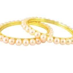 Sri Jagdamba Pearls Golden Alloy Round Bangles image 2