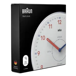 Braun White & Red Textured Traditional Alarm Clock image 2
