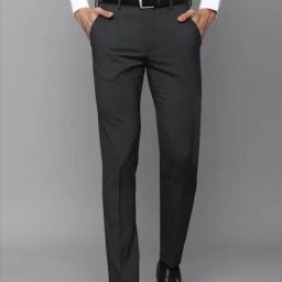 Louis Philippe Grey Slim Fit Checks Trousers-picture-2