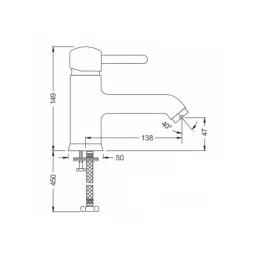 PLUMBER AZTEC Single Lever Basin Mixer with 450 mm Long Flexible Connector, AZT-3144 image 2