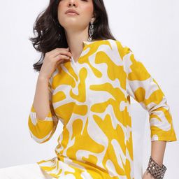 Anouk Rustic Abstract Printed Mandarin Collar Straight Kurti-picture-47