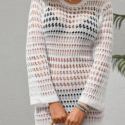 JC Mode Self-Design Round Neck Swimwear Cover Up Top-image-82