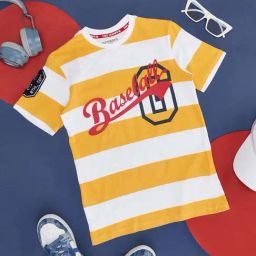 Pantaloons Junior Kids Yellow & White Cotton Printed T-Shirt-picture-15
