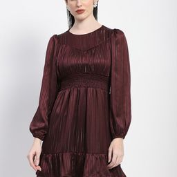 Madame Puff Sleeve Fit & Flare Dress-image-41