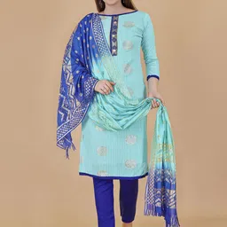 HERE&NOW Ethnic Motifs Printed Unstitched Dress Material-picture-45