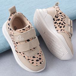 Babyoye Sneaker Shoes with Velcro Closure Leopard Print - Cream-picture-19