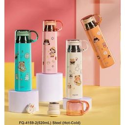 YAMAMA Kawai Stainless Steel 304 Double Wall Water Bottle - 520 ml (Color May Vary)-image-67