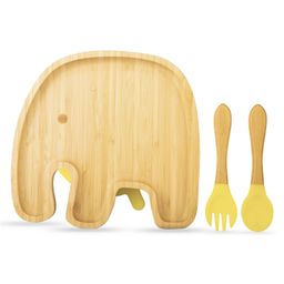 Starkiddo Jumbo Bamboo Suction Plate and Learning Weaning Set - Yellow-picture-28