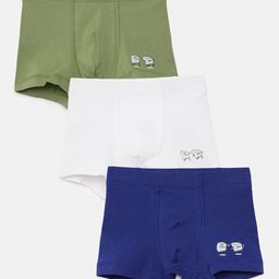 Mackly Boys Pack Of 3 Keyboard Ctrl Esc Printed Boxers - Olive Green White & Navy Blue-image-102