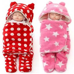 Babyzone Dot Printed and Star Printed  Baby Wrap Wearable Blanket For Baby Boys and Girls Pack of 2  - Red & Pink-image-92