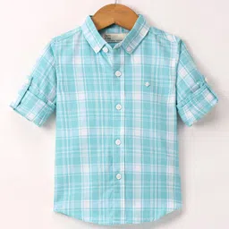 Jash Kids Cotton Woven Full Sleeves Checkered Shirt - Blue-picture-43