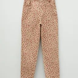 LC Waikiki Cotton Elastane Abstract Printed Gabardine Trousers  - Beige-picture-43