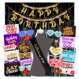 Wobbox Happy Birthday Props Birthday Banner & Sash Happy Birthday Decoration Items Multicolor -Pack Of 29-image-85