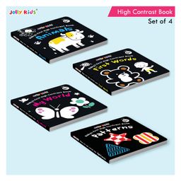 Jolly Kids Baby's First High Contrast Board Books (Set of 4) Black and White Board Books for Kids Ages 1Y To 3Y  English-1