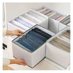 JD FRESH 4-Piece Set of Non-Woven Fabric Clothes Organizers for Wardrobe - White-picture-48