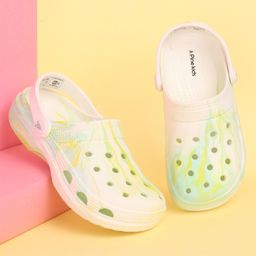 Pine Kids Back Strap Closure Printed Clogs - Light Green-picture-27