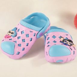 Yellow Bee Cartoon Jibbitz Applique Detailed Clogs - Pink & Blue-picture-17