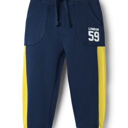 Babyhug Cotton Terry Knit Full Length Lounge Pant With Number Print - Navy Blue-image-86