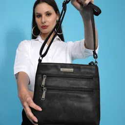 VISMIINTREND Pu Leather Sling Crossbody Bag for Women Girls Stylish Travel Handbag with Adjustable Strap Birthday Gift for Wife, Mother, Girls - Black-picture-43