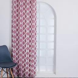 Parda Online White & Red Geometric Printed Door Curtain-image-68