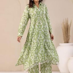 Coordnord Printed Shirt Collar Tunic With Palazzos Co-Ords-image-5